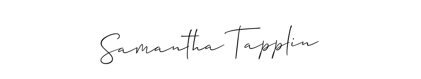 The best way (Allison_Script) to make a short signature is to pick only two or three words in your name. The name Samantha Tapplin include a total of six letters. For converting this name. Samantha Tapplin signature style 2 images and pictures png