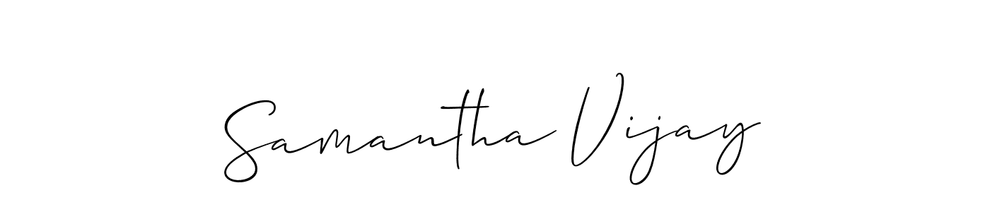 Make a beautiful signature design for name Samantha Vijay. With this signature (Allison_Script) style, you can create a handwritten signature for free. Samantha Vijay signature style 2 images and pictures png