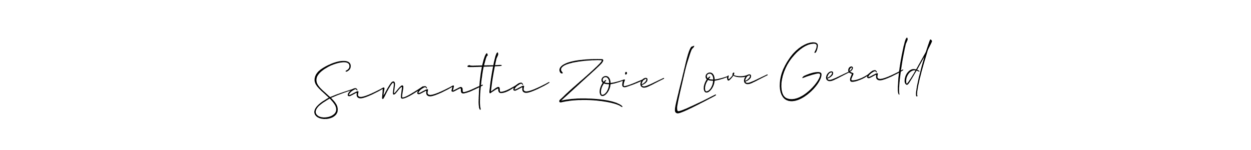 Samantha Zoie Love Gerald stylish signature style. Best Handwritten Sign (Allison_Script) for my name. Handwritten Signature Collection Ideas for my name Samantha Zoie Love Gerald. Samantha Zoie Love Gerald signature style 2 images and pictures png