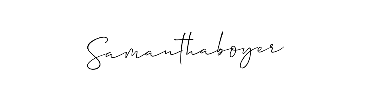 Design your own signature with our free online signature maker. With this signature software, you can create a handwritten (Allison_Script) signature for name Samanthaboyer. Samanthaboyer signature style 2 images and pictures png