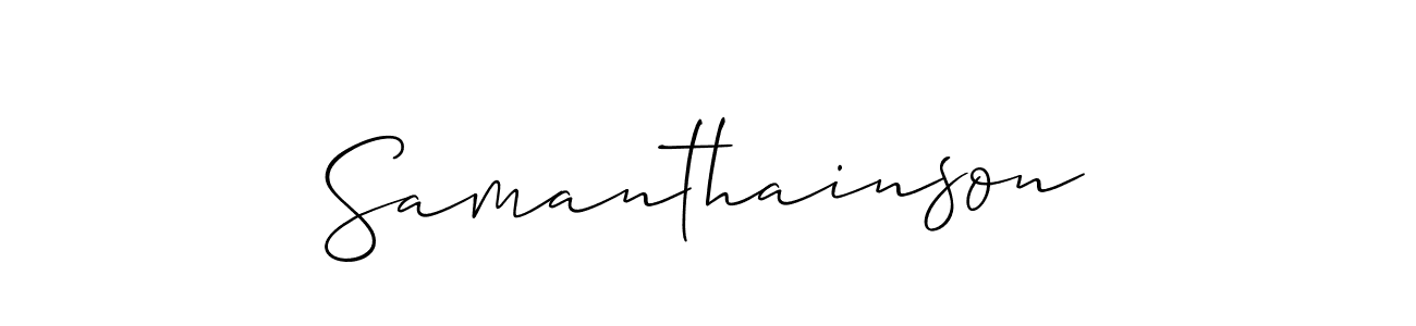 Use a signature maker to create a handwritten signature online. With this signature software, you can design (Allison_Script) your own signature for name Samanthainson. Samanthainson signature style 2 images and pictures png