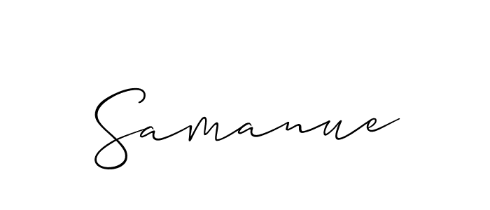 Make a beautiful signature design for name Samanue. With this signature (Allison_Script) style, you can create a handwritten signature for free. Samanue signature style 2 images and pictures png
