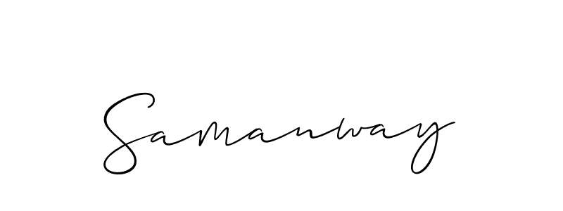 Make a beautiful signature design for name Samanway. With this signature (Allison_Script) style, you can create a handwritten signature for free. Samanway signature style 2 images and pictures png