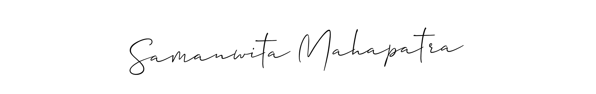 Make a short Samanwita Mahapatra signature style. Manage your documents anywhere anytime using Allison_Script. Create and add eSignatures, submit forms, share and send files easily. Samanwita Mahapatra signature style 2 images and pictures png