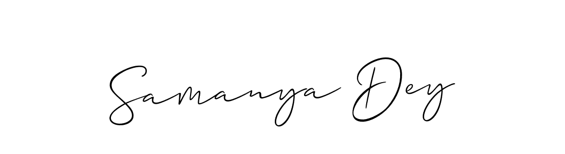 Similarly Allison_Script is the best handwritten signature design. Signature creator online .You can use it as an online autograph creator for name Samanya Dey. Samanya Dey signature style 2 images and pictures png