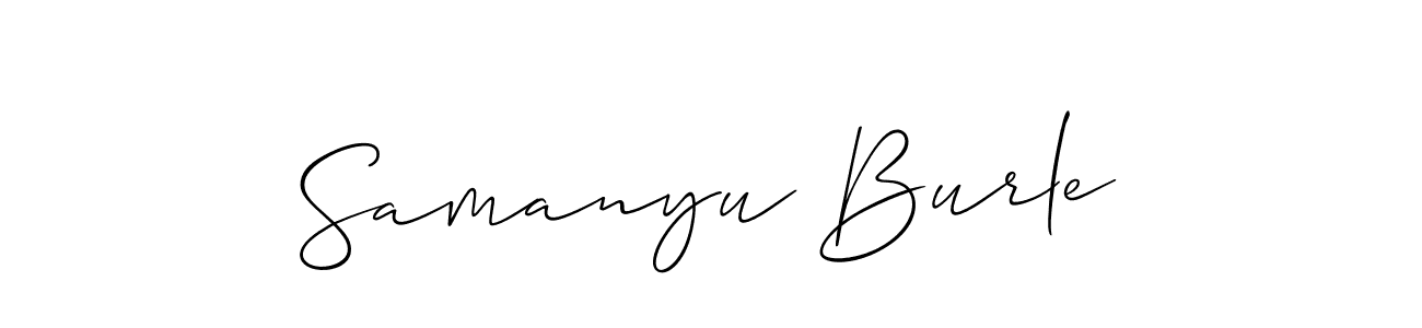 Samanyu Burle stylish signature style. Best Handwritten Sign (Allison_Script) for my name. Handwritten Signature Collection Ideas for my name Samanyu Burle. Samanyu Burle signature style 2 images and pictures png