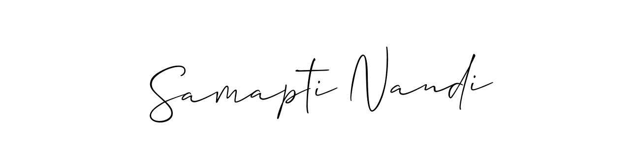 Use a signature maker to create a handwritten signature online. With this signature software, you can design (Allison_Script) your own signature for name Samapti Nandi. Samapti Nandi signature style 2 images and pictures png