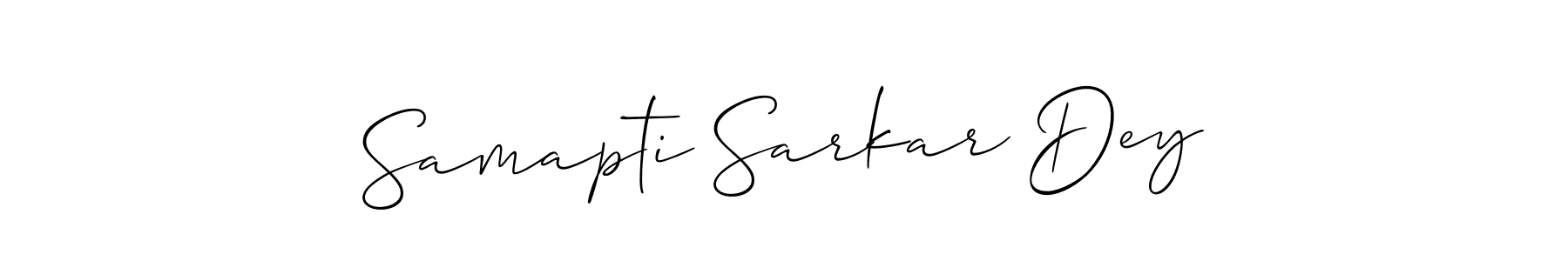 if you are searching for the best signature style for your name Samapti Sarkar Dey. so please give up your signature search. here we have designed multiple signature styles  using Allison_Script. Samapti Sarkar Dey signature style 2 images and pictures png