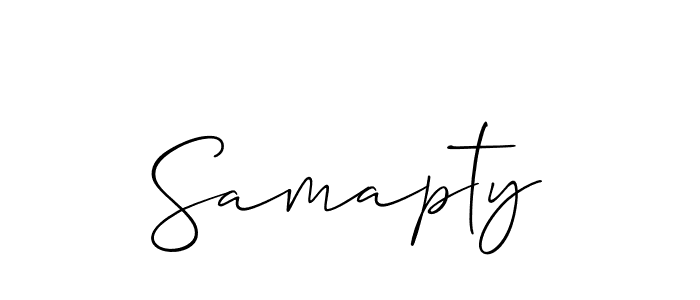 Make a beautiful signature design for name Samapty. With this signature (Allison_Script) style, you can create a handwritten signature for free. Samapty signature style 2 images and pictures png