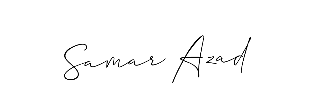 Make a short Samar Azad signature style. Manage your documents anywhere anytime using Allison_Script. Create and add eSignatures, submit forms, share and send files easily. Samar Azad signature style 2 images and pictures png