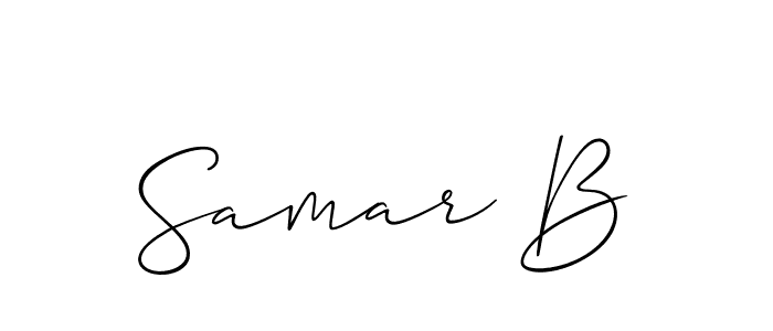 Also You can easily find your signature by using the search form. We will create Samar B name handwritten signature images for you free of cost using Allison_Script sign style. Samar B signature style 2 images and pictures png