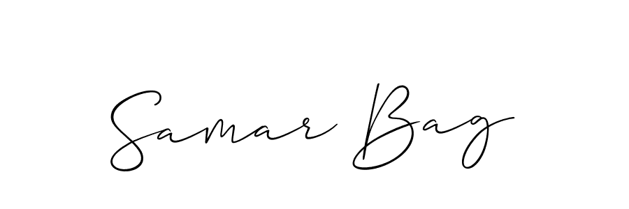 Samar Bag stylish signature style. Best Handwritten Sign (Allison_Script) for my name. Handwritten Signature Collection Ideas for my name Samar Bag. Samar Bag signature style 2 images and pictures png