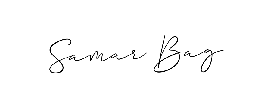 Samar Bag stylish signature style. Best Handwritten Sign (Allison_Script) for my name. Handwritten Signature Collection Ideas for my name Samar Bag. Samar Bag signature style 2 images and pictures png