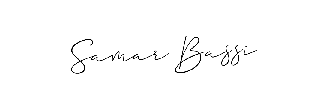 The best way (Allison_Script) to make a short signature is to pick only two or three words in your name. The name Samar Bassi include a total of six letters. For converting this name. Samar Bassi signature style 2 images and pictures png