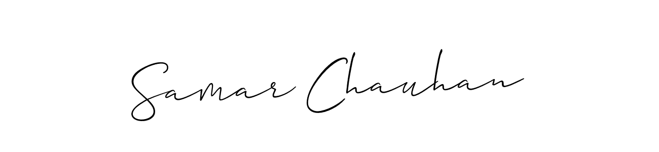 Samar Chauhan stylish signature style. Best Handwritten Sign (Allison_Script) for my name. Handwritten Signature Collection Ideas for my name Samar Chauhan. Samar Chauhan signature style 2 images and pictures png