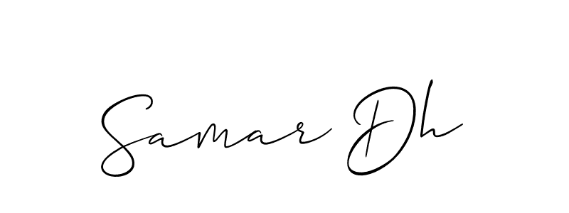 How to make Samar Dh name signature. Use Allison_Script style for creating short signs online. This is the latest handwritten sign. Samar Dh signature style 2 images and pictures png