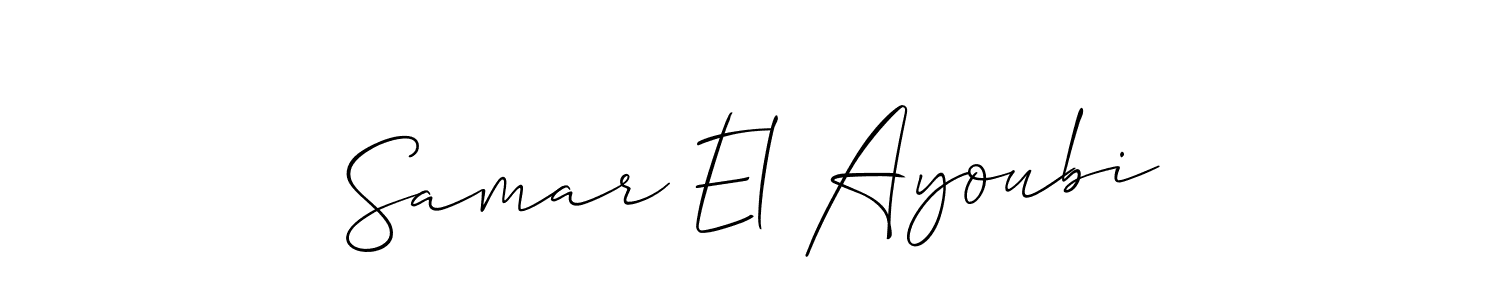 Also we have Samar El Ayoubi name is the best signature style. Create professional handwritten signature collection using Allison_Script autograph style. Samar El Ayoubi signature style 2 images and pictures png