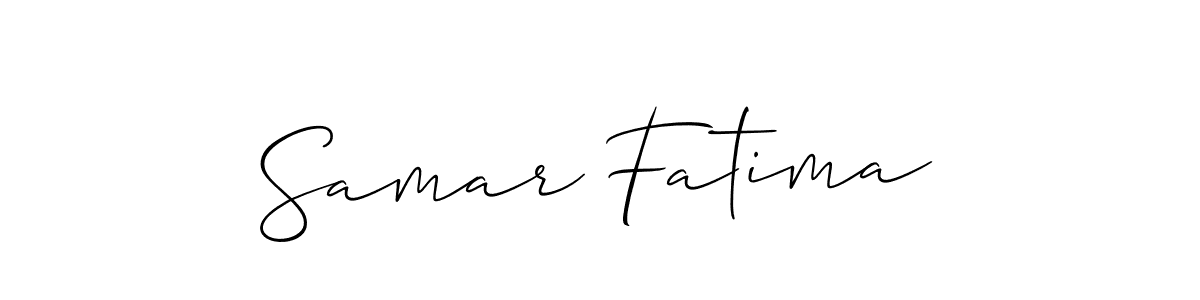 You should practise on your own different ways (Allison_Script) to write your name (Samar Fatima) in signature. don't let someone else do it for you. Samar Fatima signature style 2 images and pictures png