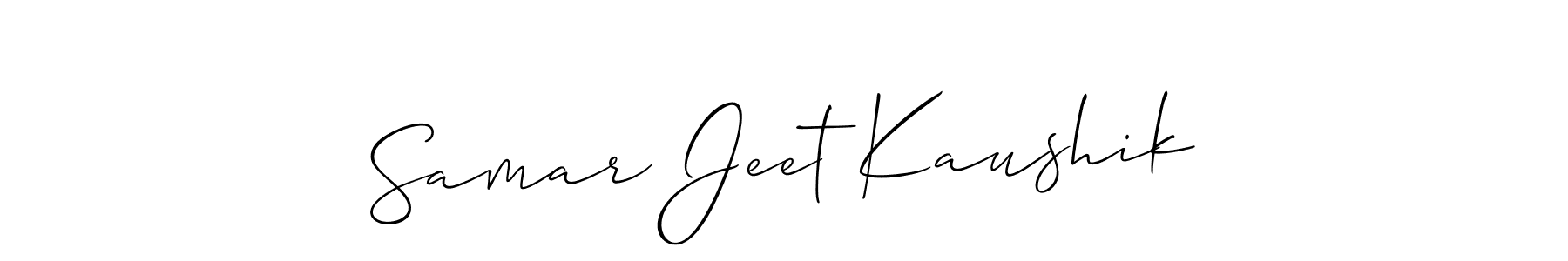 Samar Jeet Kaushik stylish signature style. Best Handwritten Sign (Allison_Script) for my name. Handwritten Signature Collection Ideas for my name Samar Jeet Kaushik. Samar Jeet Kaushik signature style 2 images and pictures png