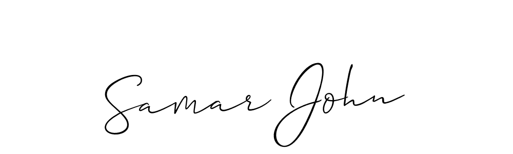if you are searching for the best signature style for your name Samar John. so please give up your signature search. here we have designed multiple signature styles  using Allison_Script. Samar John signature style 2 images and pictures png