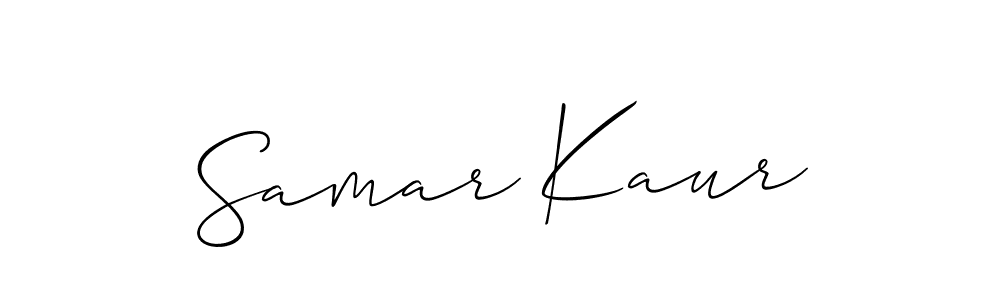 Design your own signature with our free online signature maker. With this signature software, you can create a handwritten (Allison_Script) signature for name Samar Kaur. Samar Kaur signature style 2 images and pictures png