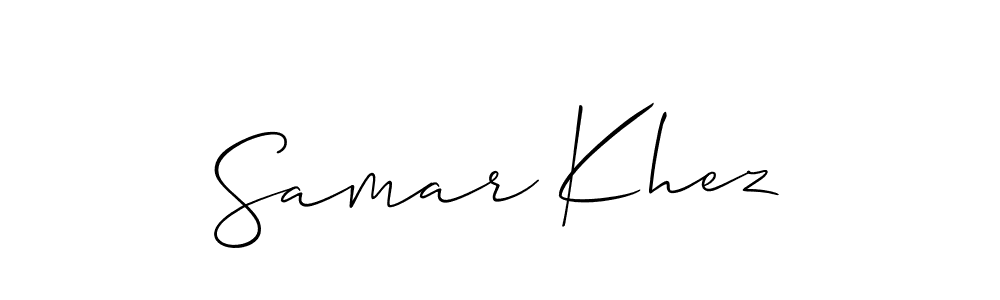 Use a signature maker to create a handwritten signature online. With this signature software, you can design (Allison_Script) your own signature for name Samar Khez. Samar Khez signature style 2 images and pictures png