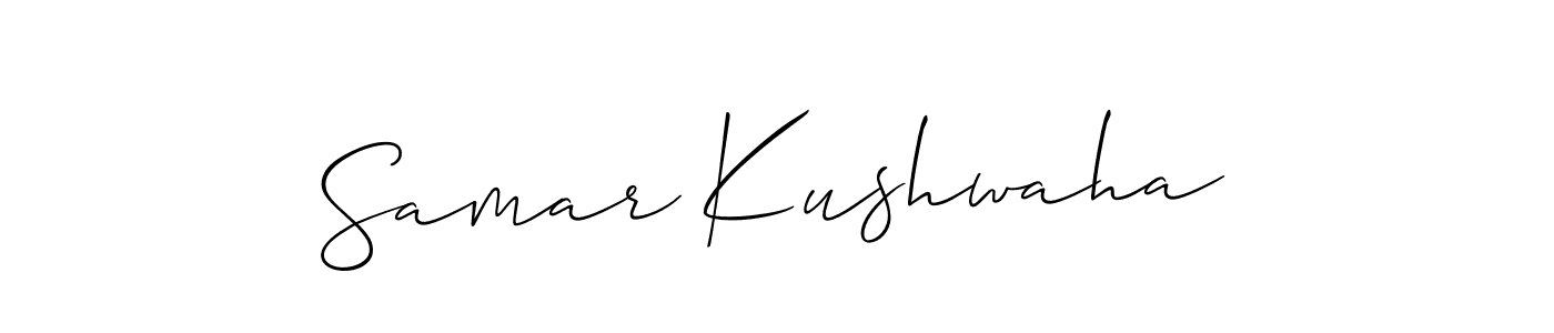 Also You can easily find your signature by using the search form. We will create Samar Kushwaha name handwritten signature images for you free of cost using Allison_Script sign style. Samar Kushwaha signature style 2 images and pictures png