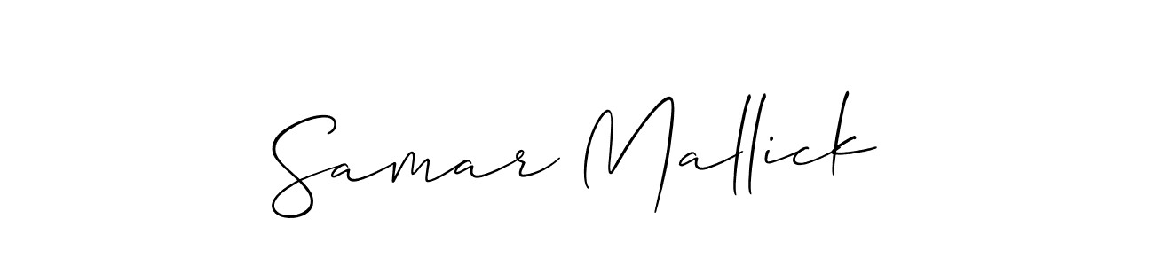 Make a beautiful signature design for name Samar Mallick. With this signature (Allison_Script) style, you can create a handwritten signature for free. Samar Mallick signature style 2 images and pictures png
