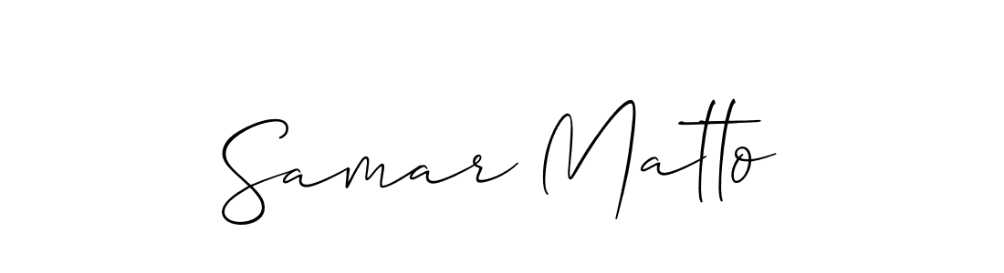 if you are searching for the best signature style for your name Samar Matto. so please give up your signature search. here we have designed multiple signature styles  using Allison_Script. Samar Matto signature style 2 images and pictures png