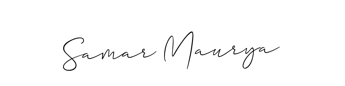 Make a short Samar Maurya signature style. Manage your documents anywhere anytime using Allison_Script. Create and add eSignatures, submit forms, share and send files easily. Samar Maurya signature style 2 images and pictures png