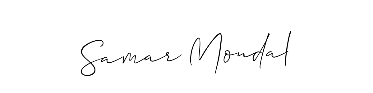You should practise on your own different ways (Allison_Script) to write your name (Samar Mondal) in signature. don't let someone else do it for you. Samar Mondal signature style 2 images and pictures png