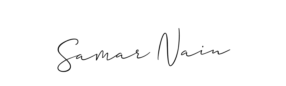 Create a beautiful signature design for name Samar Nain. With this signature (Allison_Script) fonts, you can make a handwritten signature for free. Samar Nain signature style 2 images and pictures png