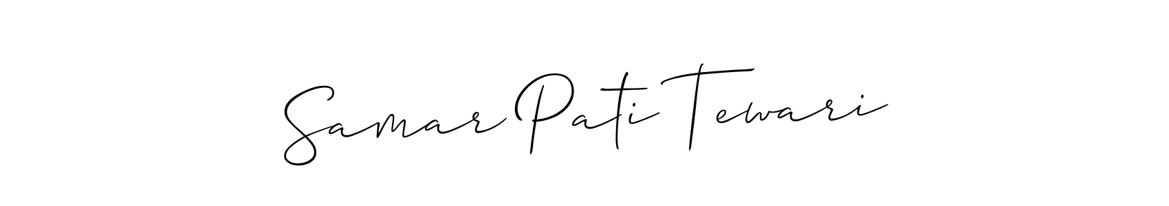 How to Draw Samar Pati Tewari signature style? Allison_Script is a latest design signature styles for name Samar Pati Tewari. Samar Pati Tewari signature style 2 images and pictures png