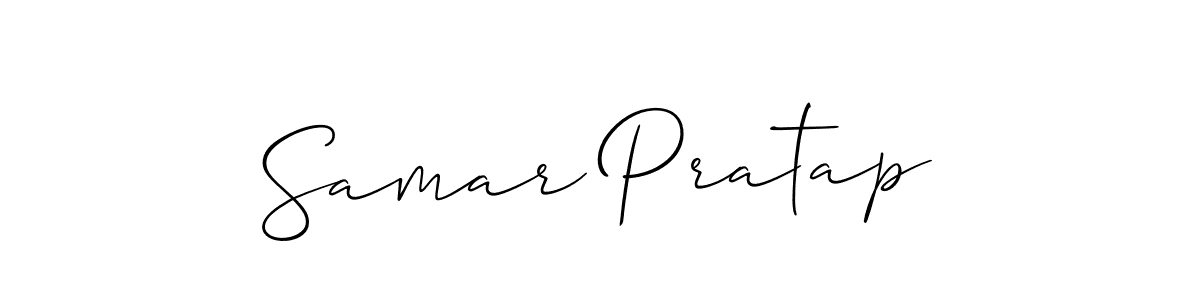 It looks lik you need a new signature style for name Samar Pratap. Design unique handwritten (Allison_Script) signature with our free signature maker in just a few clicks. Samar Pratap signature style 2 images and pictures png