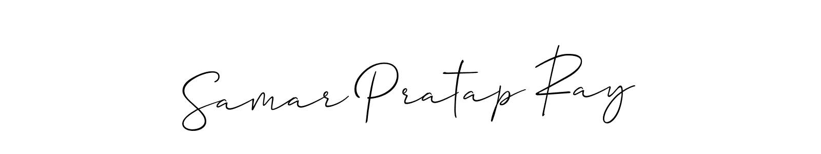 Use a signature maker to create a handwritten signature online. With this signature software, you can design (Allison_Script) your own signature for name Samar Pratap Ray. Samar Pratap Ray signature style 2 images and pictures png