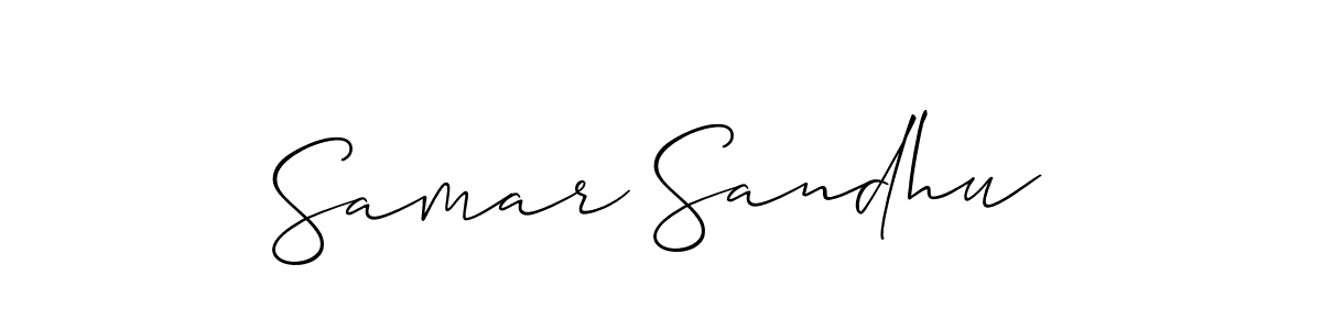 How to Draw Samar Sandhu signature style? Allison_Script is a latest design signature styles for name Samar Sandhu. Samar Sandhu signature style 2 images and pictures png