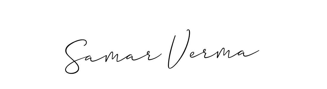 How to make Samar Verma signature? Allison_Script is a professional autograph style. Create handwritten signature for Samar Verma name. Samar Verma signature style 2 images and pictures png