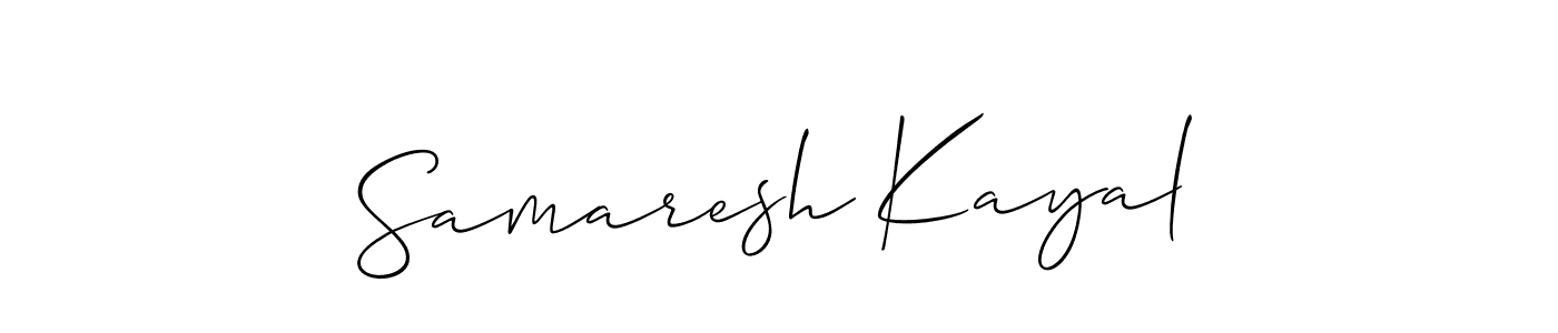Also You can easily find your signature by using the search form. We will create Samaresh Kayal name handwritten signature images for you free of cost using Allison_Script sign style. Samaresh Kayal signature style 2 images and pictures png