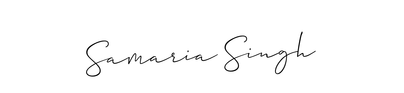 Make a beautiful signature design for name Samaria Singh. With this signature (Allison_Script) style, you can create a handwritten signature for free. Samaria Singh signature style 2 images and pictures png