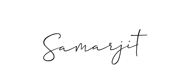 The best way (Allison_Script) to make a short signature is to pick only two or three words in your name. The name Samarjit include a total of six letters. For converting this name. Samarjit signature style 2 images and pictures png