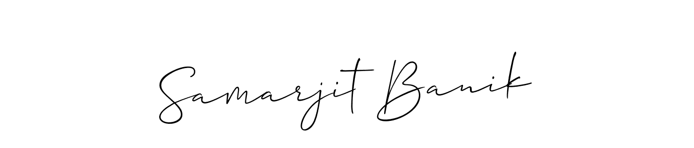 Create a beautiful signature design for name Samarjit Banik. With this signature (Allison_Script) fonts, you can make a handwritten signature for free. Samarjit Banik signature style 2 images and pictures png