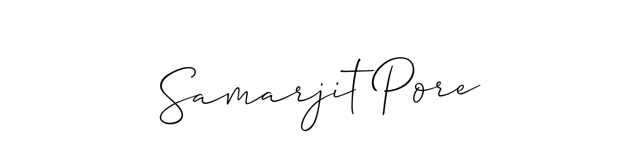 Also You can easily find your signature by using the search form. We will create Samarjit Pore name handwritten signature images for you free of cost using Allison_Script sign style. Samarjit Pore signature style 2 images and pictures png