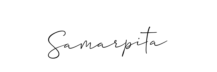 Use a signature maker to create a handwritten signature online. With this signature software, you can design (Allison_Script) your own signature for name Samarpita. Samarpita signature style 2 images and pictures png