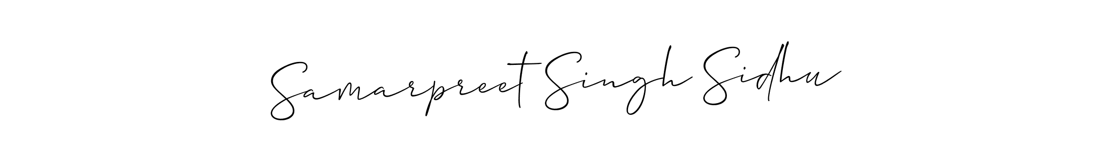 Make a beautiful signature design for name Samarpreet Singh Sidhu. With this signature (Allison_Script) style, you can create a handwritten signature for free. Samarpreet Singh Sidhu signature style 2 images and pictures png