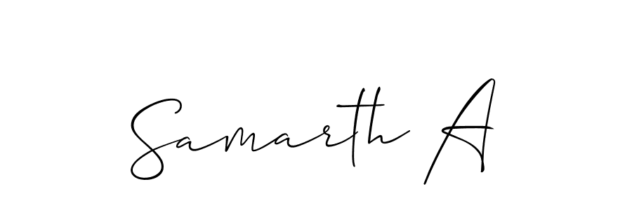 Similarly Allison_Script is the best handwritten signature design. Signature creator online .You can use it as an online autograph creator for name Samarth A. Samarth A signature style 2 images and pictures png