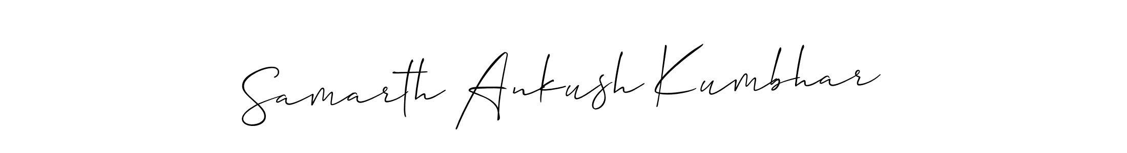 This is the best signature style for the Samarth Ankush Kumbhar name. Also you like these signature font (Allison_Script). Mix name signature. Samarth Ankush Kumbhar signature style 2 images and pictures png