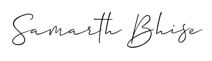 Transform the name Samarth Bhise into a signature masterpiece using Allison_Script font. Ideal for photographers, artists, and creators looking for watermarks. Samarth Bhise signature style 2 images and pictures png