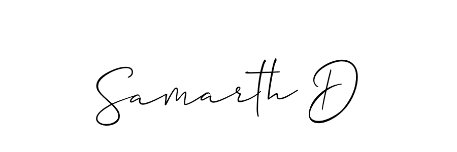 How to make Samarth D signature? Allison_Script is a professional autograph style. Create handwritten signature for Samarth D name. Samarth D signature style 2 images and pictures png