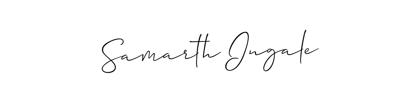 Also we have Samarth Ingale name is the best signature style. Create professional handwritten signature collection using Allison_Script autograph style. Samarth Ingale signature style 2 images and pictures png