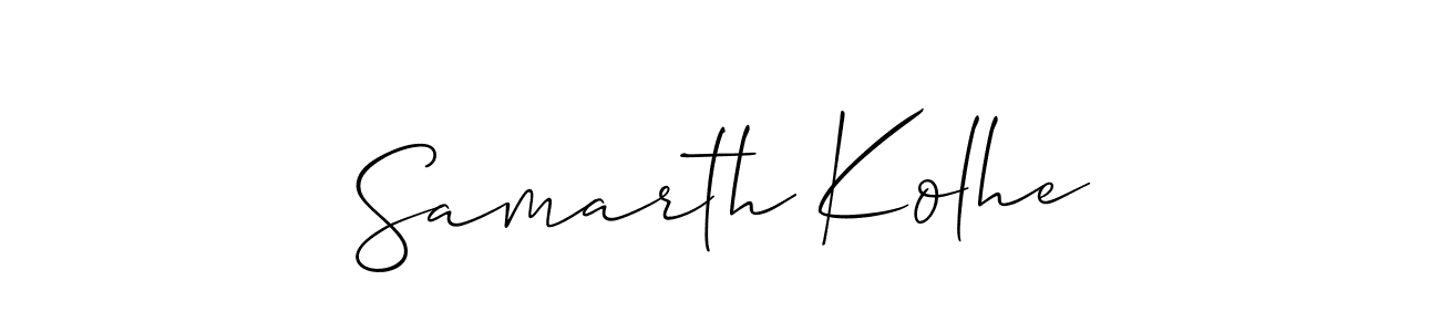 Also we have Samarth Kolhe name is the best signature style. Create professional handwritten signature collection using Allison_Script autograph style. Samarth Kolhe signature style 2 images and pictures png